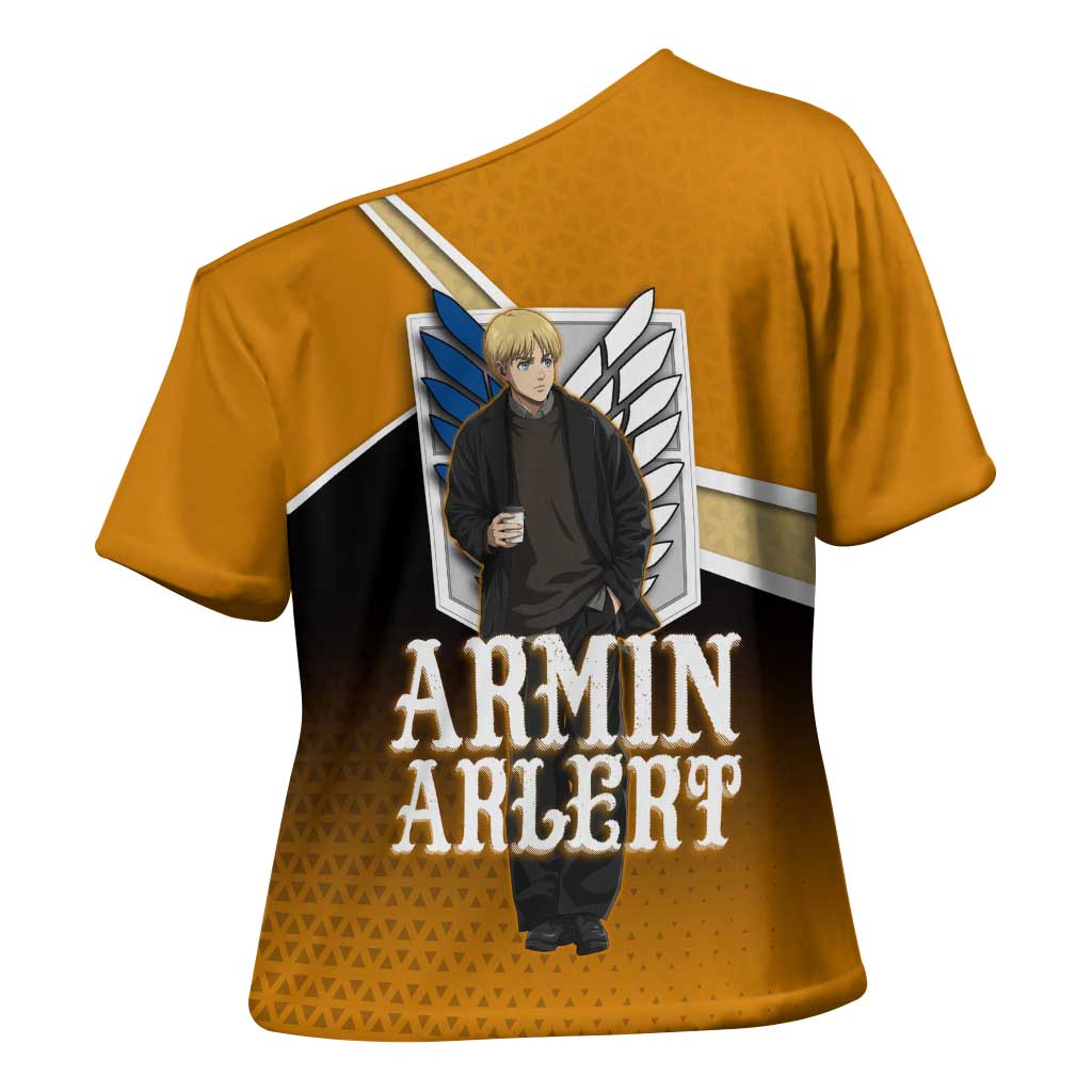Armin Arlert Attack on Titan Cross Shoulder Shirt Anime Casual Coffeehouse Style