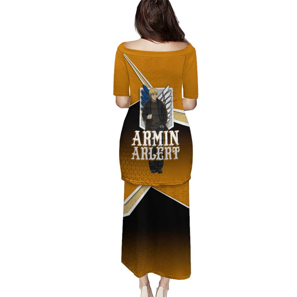 Armin Arlert Attack on Titan Family Matching Puletasi and Hawaiian Shirt Anime Casual Coffeehouse Style