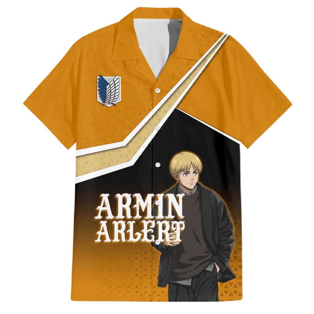 Armin Arlert Attack on Titan Family Matching Tank Maxi Dress and Hawaiian Shirt Anime Casual Coffeehouse Style