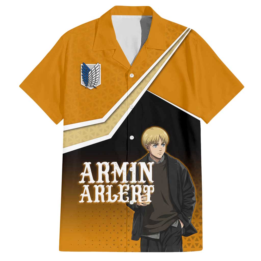 Armin Arlert Attack on Titan Hawaiian Shirt Anime Casual Coffeehouse Style