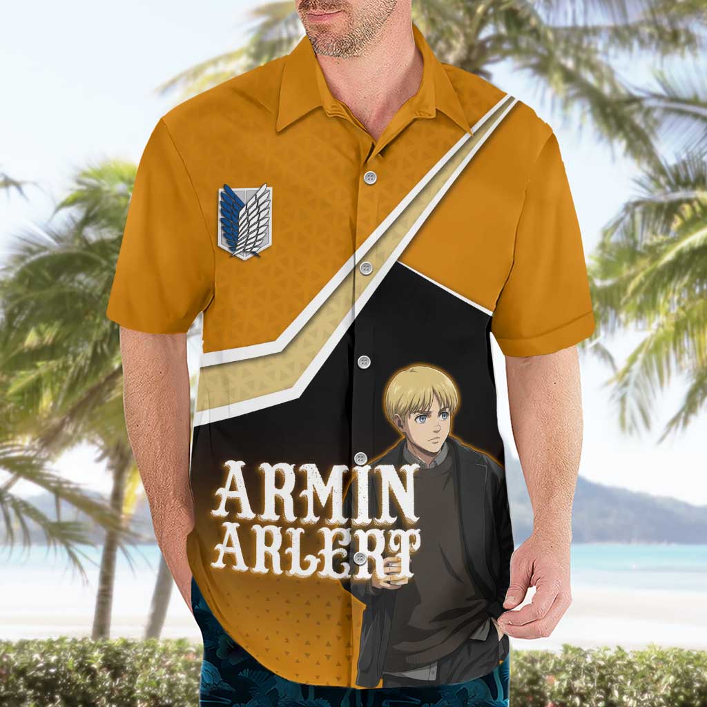 Armin Arlert Attack on Titan Hawaiian Shirt Anime Casual Coffeehouse Style