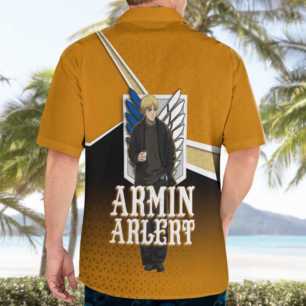Armin Arlert Attack on Titan Hawaiian Shirt Anime Casual Coffeehouse Style