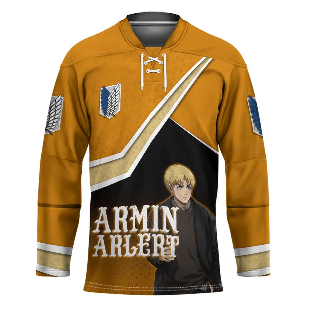 Armin Arlert Attack on Titan Hockey Jersey Anime Casual Coffeehouse Style