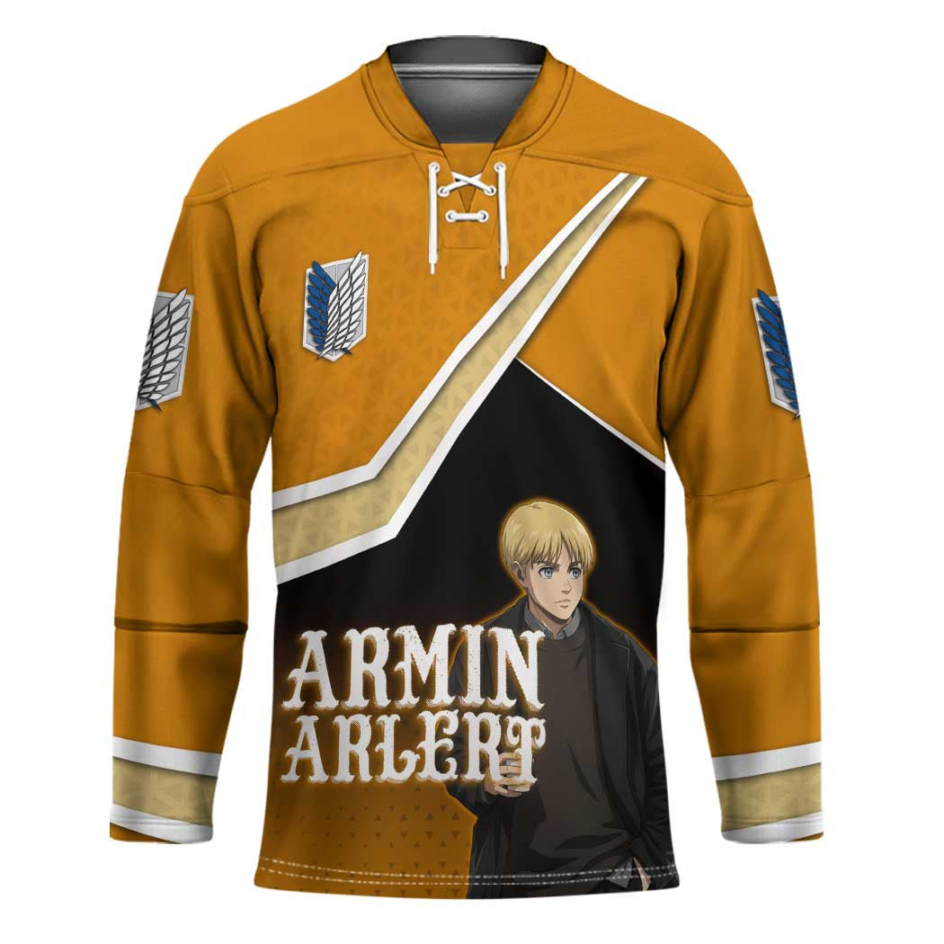 Armin Arlert Attack on Titan Hockey Jersey Anime Casual Coffeehouse Style