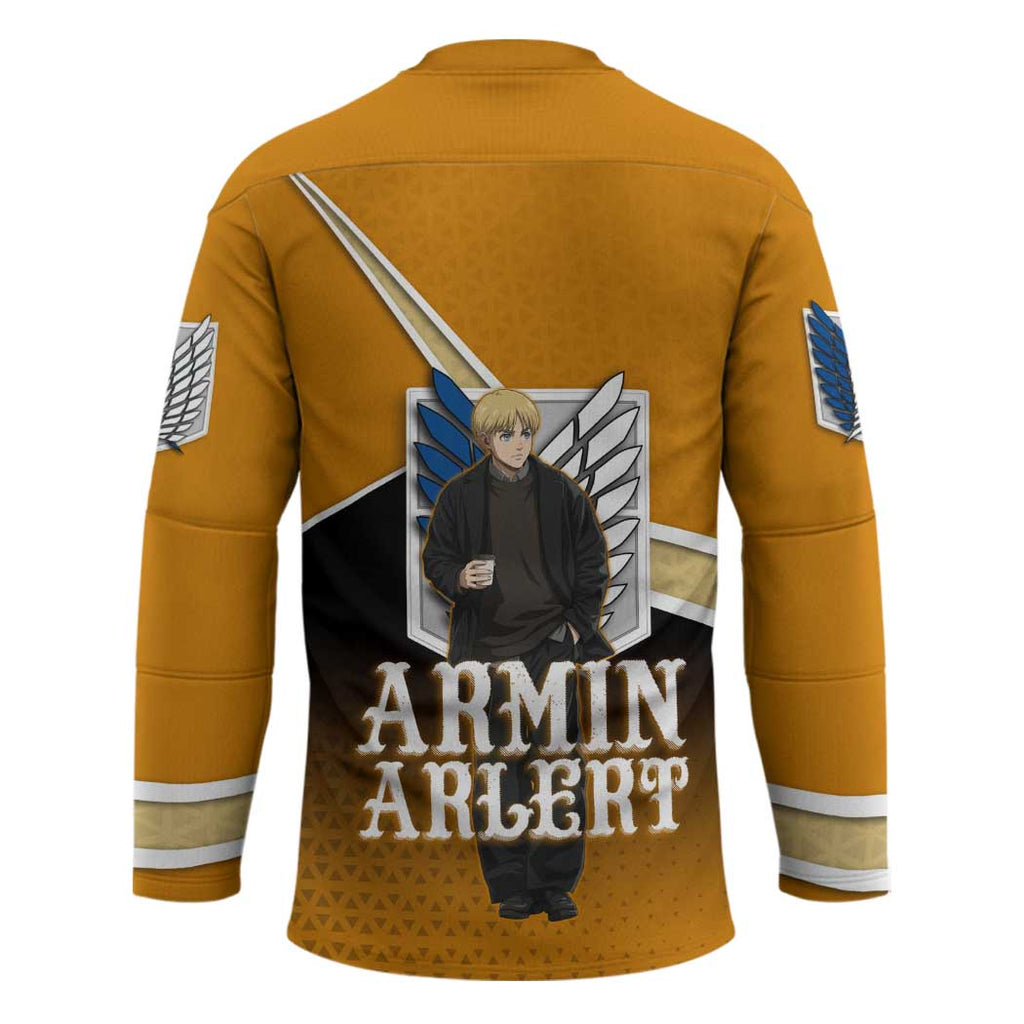 Armin Arlert Attack on Titan Hockey Jersey Anime Casual Coffeehouse Style