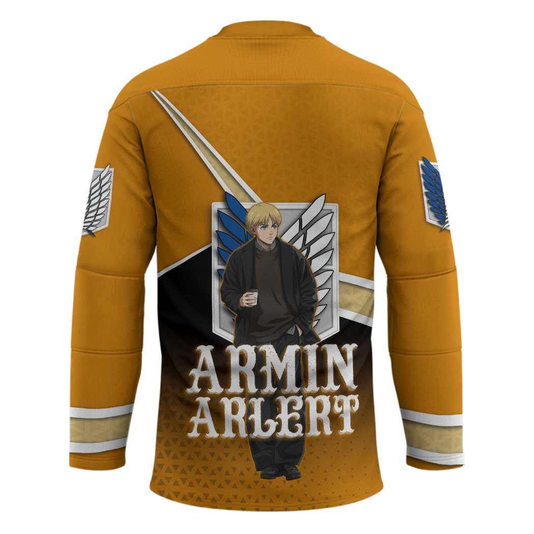 Armin Arlert Attack on Titan Hockey Jersey Anime Casual Coffeehouse Style