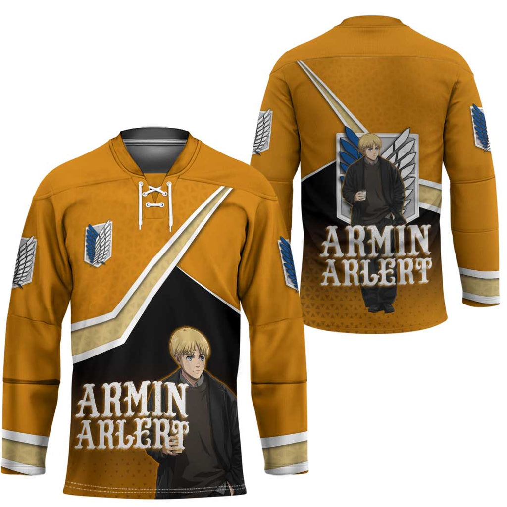 Armin Arlert Attack on Titan Hockey Jersey Anime Casual Coffeehouse Style