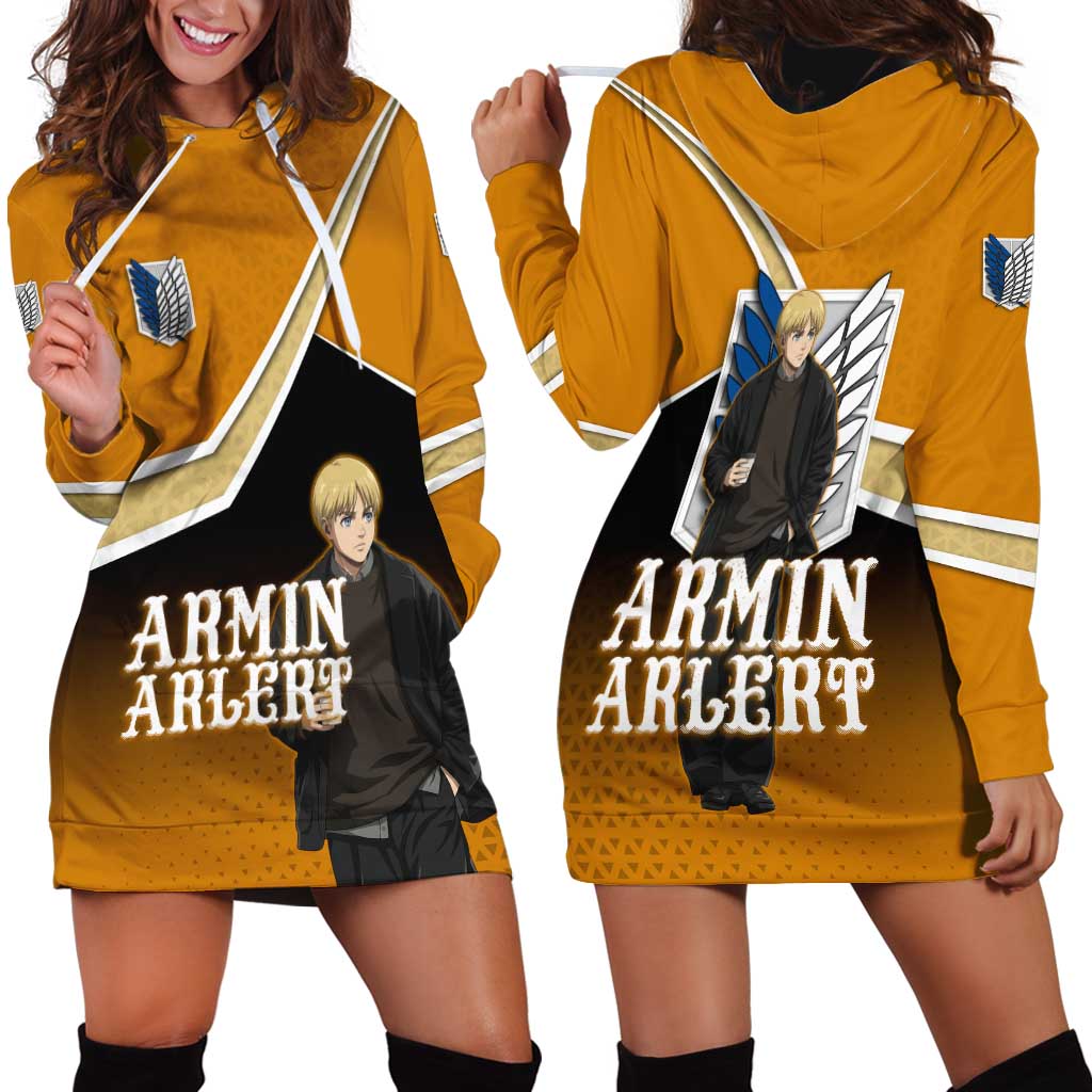 Armin Arlert Attack on Titan Hoodie Dress Anime Casual Coffeehouse Style
