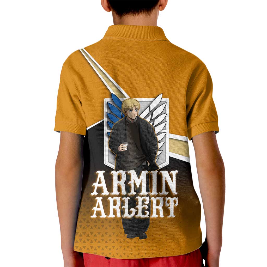 Armin Arlert Attack on Titan Kid Polo Shirt Anime Casual Coffeehouse Style
