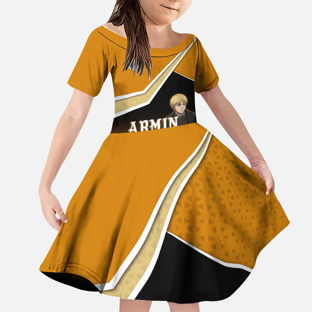 Armin Arlert Attack on Titan Kid Short Sleeve Dress Anime Casual Coffeehouse Style