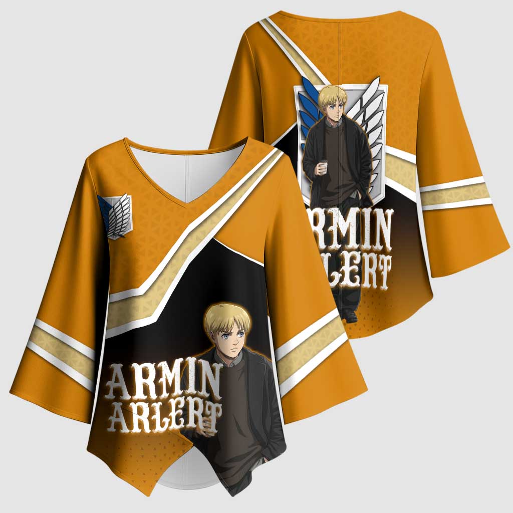 Armin Arlert Attack on Titan Kimono Sleeve Blouse Anime Casual Coffeehouse Style