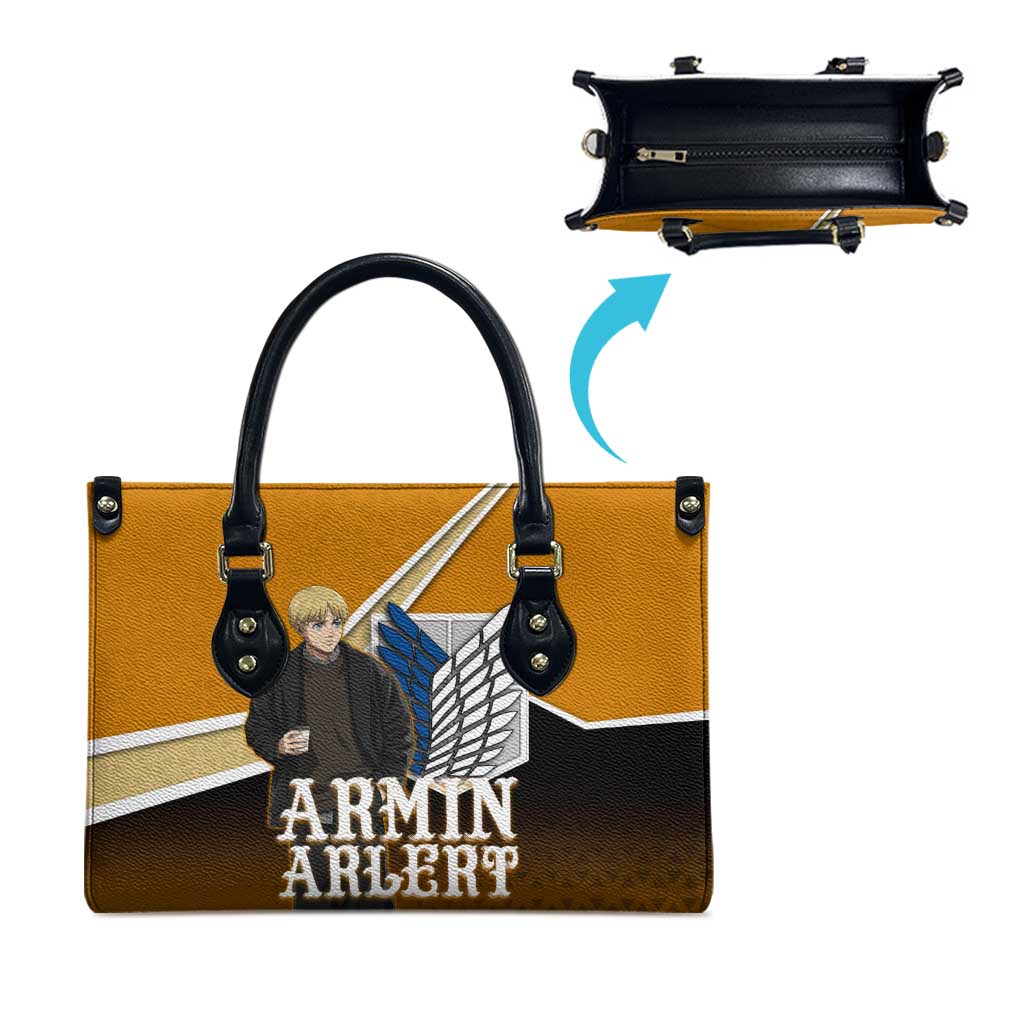 Armin Arlert Attack on Titan Leather Bag Anime Casual Coffeehouse Style