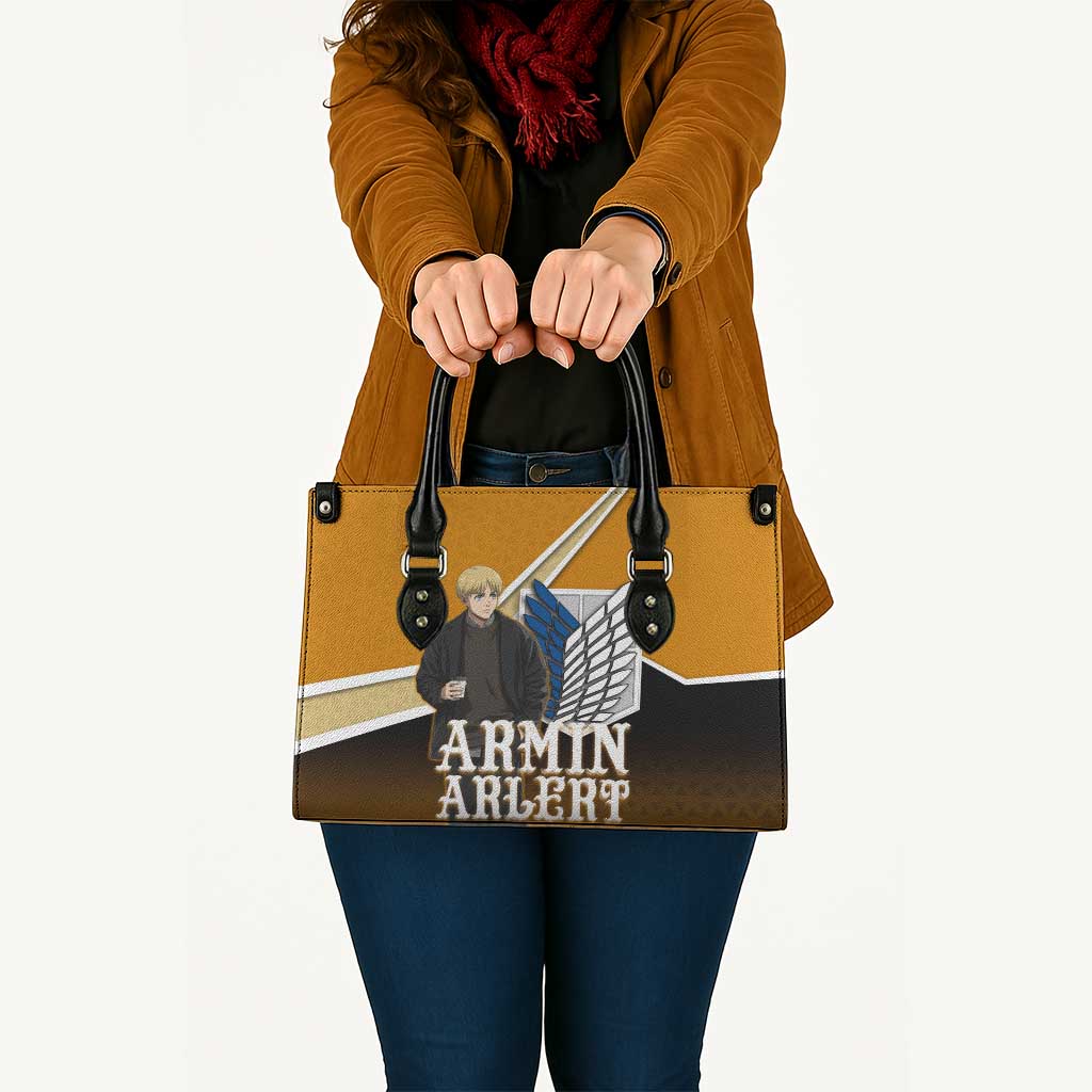 Armin Arlert Attack on Titan Leather Bag Anime Casual Coffeehouse Style