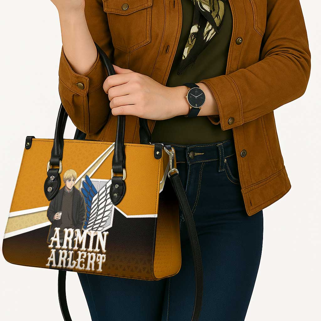 Armin Arlert Attack on Titan Leather Bag Anime Casual Coffeehouse Style