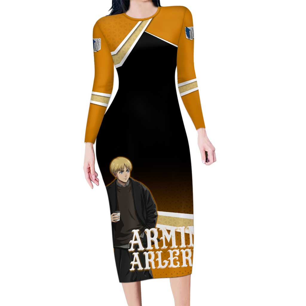 Armin Arlert Attack on Titan Long Sleeve Bodycon Dress Anime Casual Coffeehouse Style