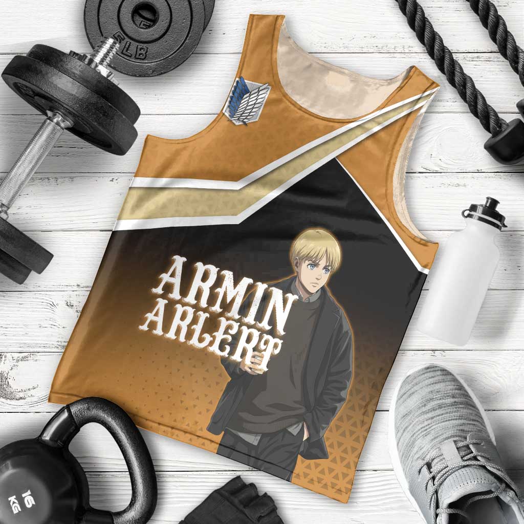 Armin Arlert Attack on Titan Men Tank Top Anime Casual Coffeehouse Style