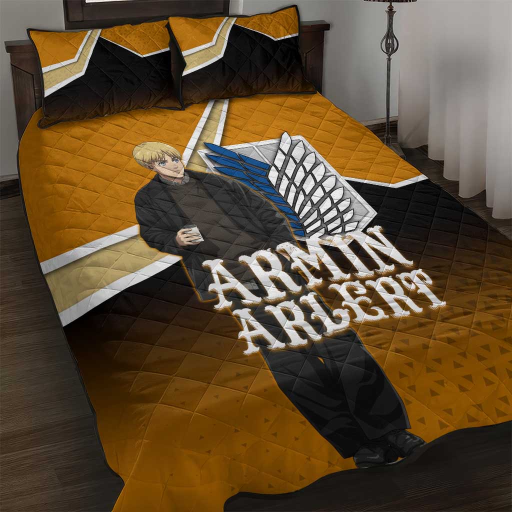 Armin Arlert Attack on Titan Quilt Bed Set Anime Casual Coffeehouse Style