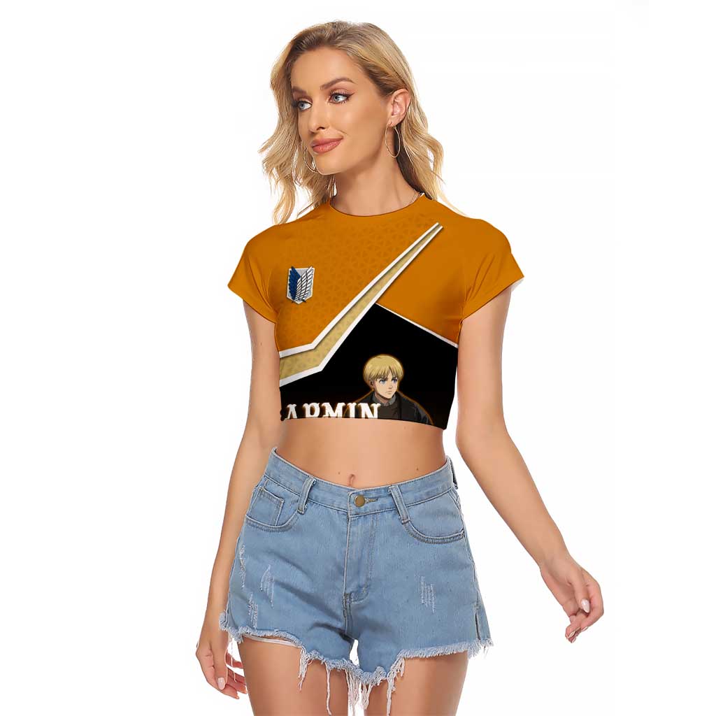 Armin Arlert Attack on Titan Raglan Cropped T Shirt Anime Casual Coffeehouse Style
