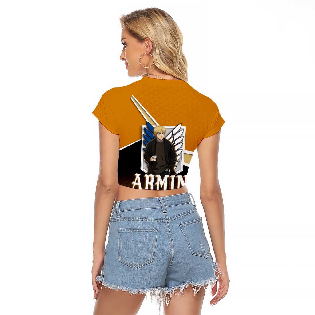Armin Arlert Attack on Titan Raglan Cropped T Shirt Anime Casual Coffeehouse Style