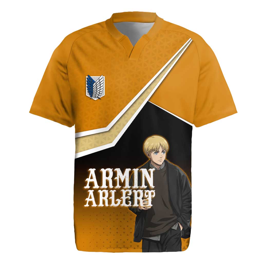 Armin Arlert Attack on Titan Rugby Jersey Anime Casual Coffeehouse Style