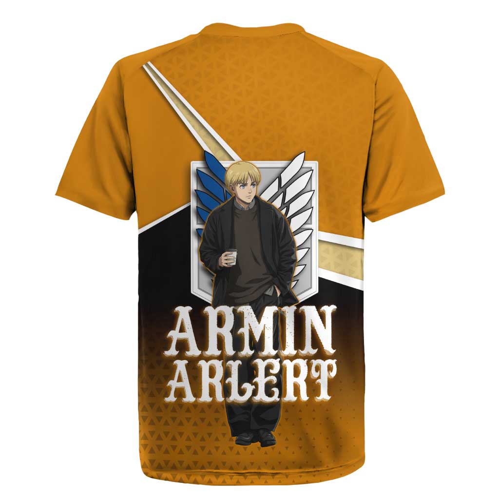 Armin Arlert Attack on Titan Rugby Jersey Anime Casual Coffeehouse Style