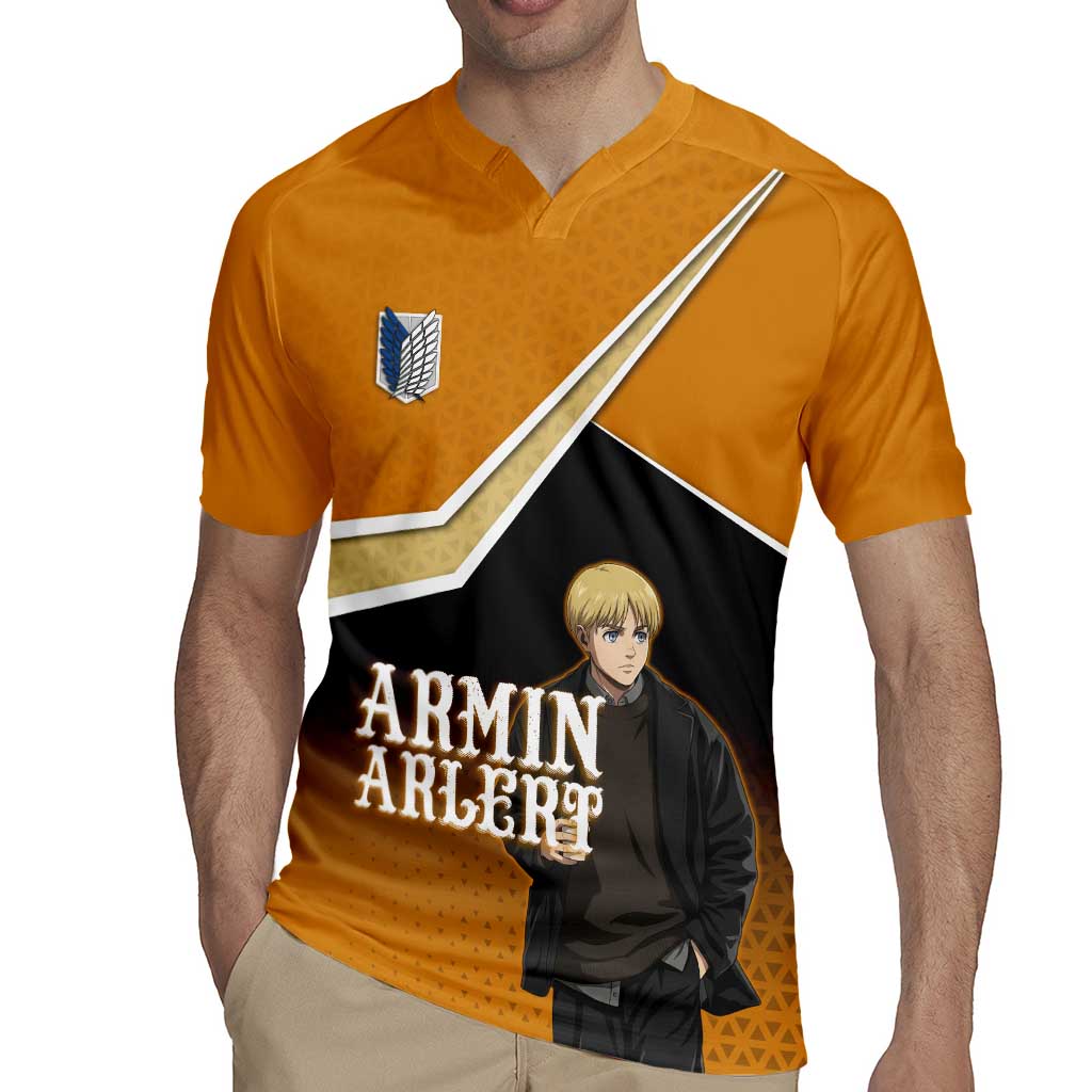 Armin Arlert Attack on Titan Rugby Jersey Anime Casual Coffeehouse Style