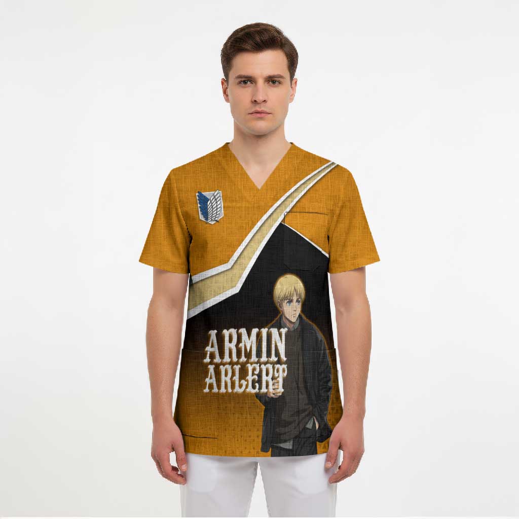 Armin Arlert Attack on Titan Scrub Top Anime Casual Coffeehouse Style