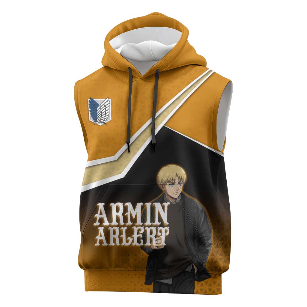 Armin Arlert Attack on Titan Sleeveless Hoodie Anime Casual Coffeehouse Style