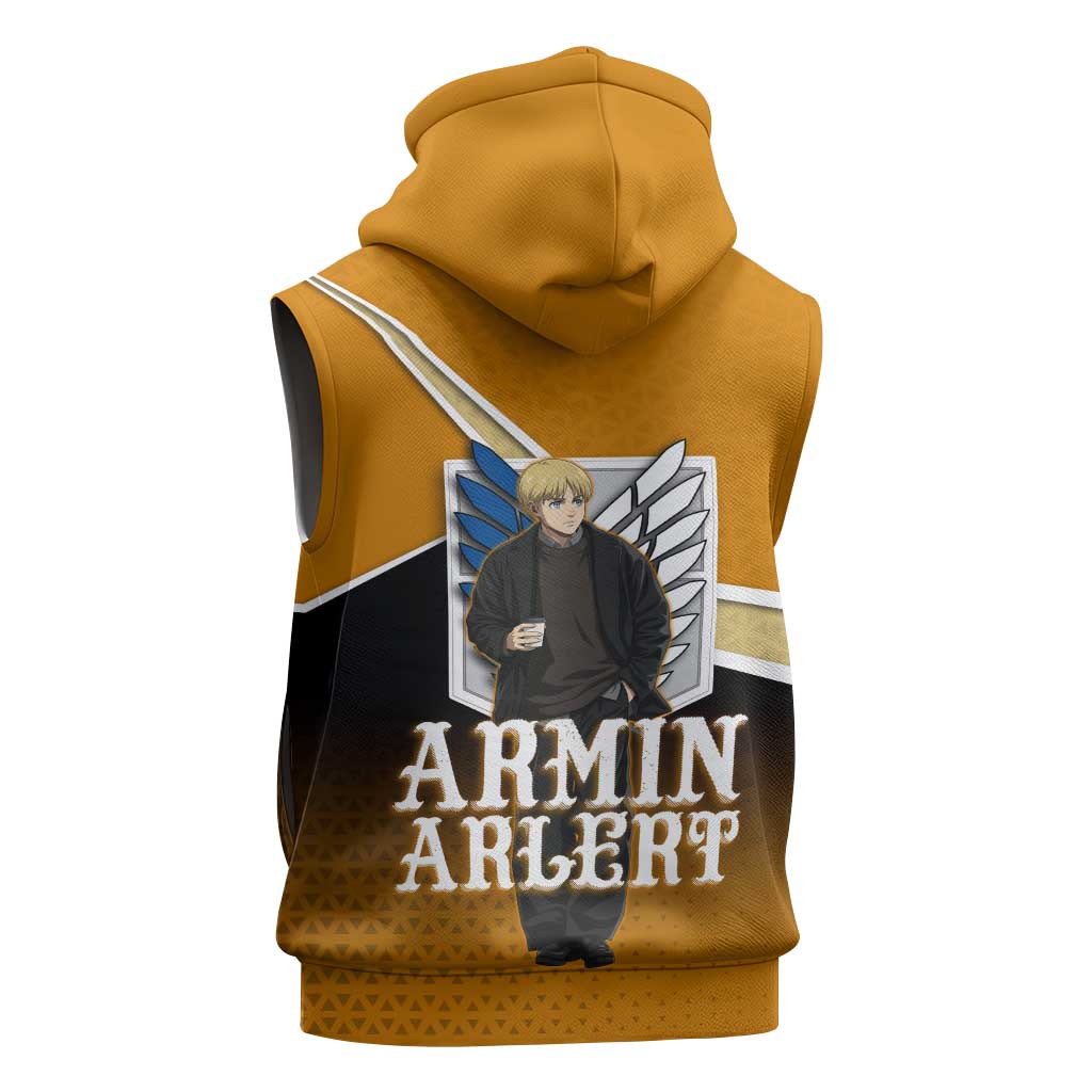 Armin Arlert Attack on Titan Sleeveless Hoodie Anime Casual Coffeehouse Style