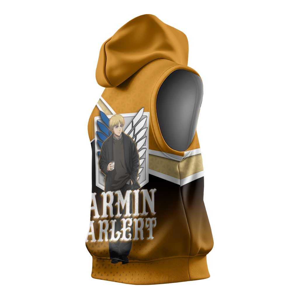 Armin Arlert Attack on Titan Sleeveless Hoodie Anime Casual Coffeehouse Style