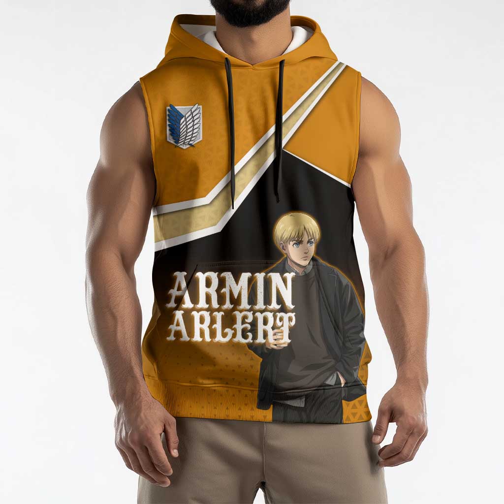 Armin Arlert Attack on Titan Sleeveless Hoodie Anime Casual Coffeehouse Style