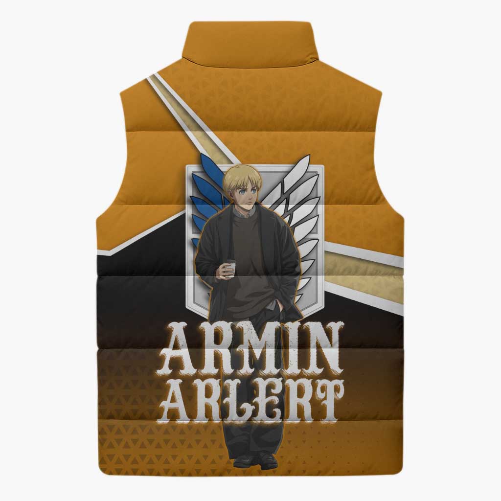 Armin Arlert Attack on Titan Sleeveless Puffer Jacket Anime Casual Coffeehouse Style