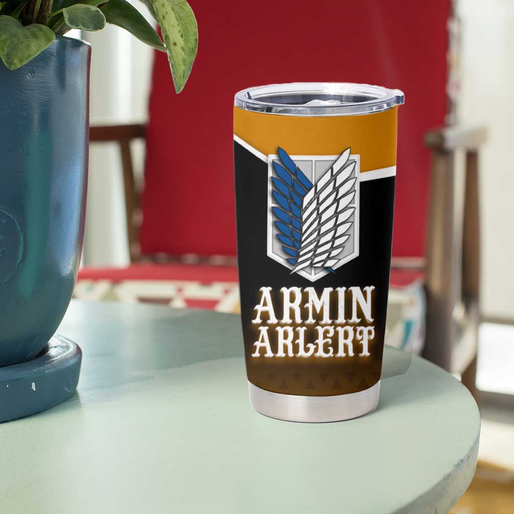 Armin Arlert Attack on Titan Tumbler Cup Anime Casual Coffeehouse Style