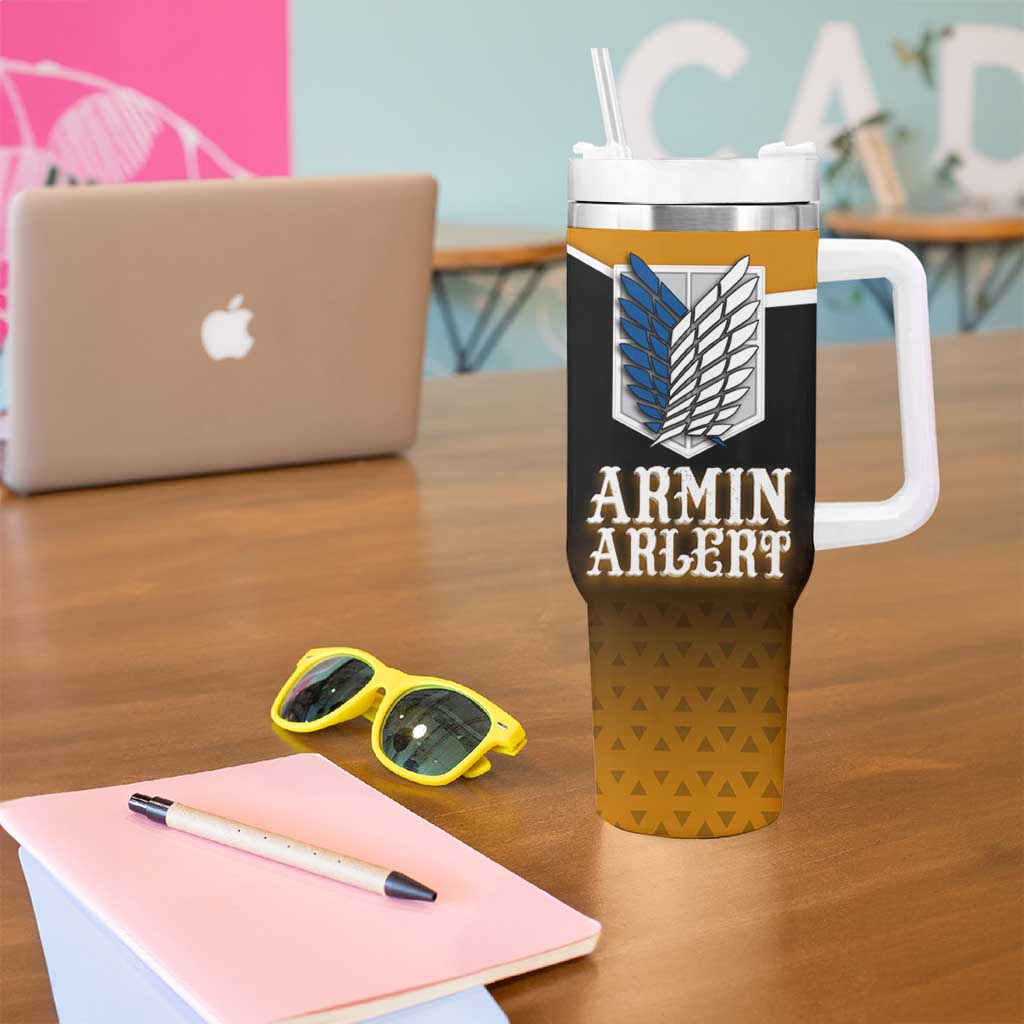Armin Arlert Attack on Titan Tumbler With Handle Anime Casual Coffeehouse Style