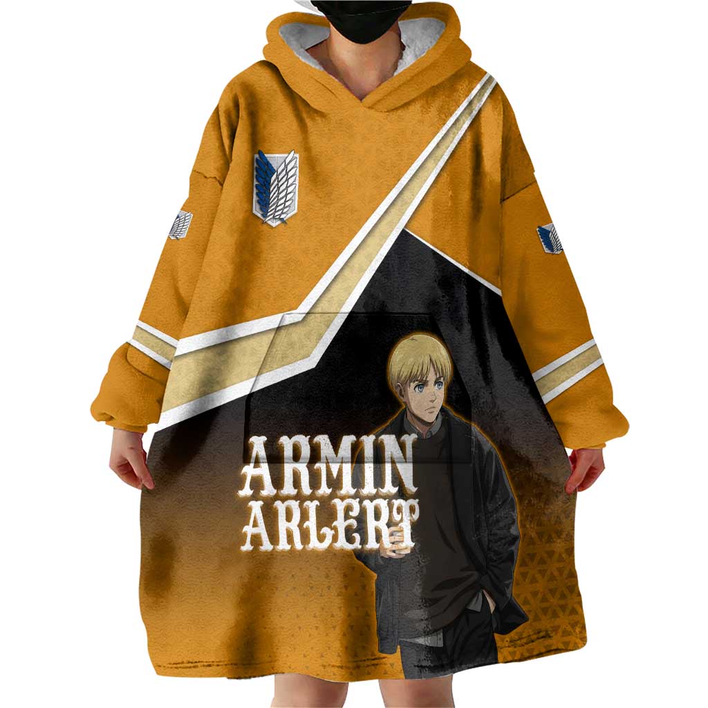 Armin Arlert Attack on Titan Wearable Blanket Hoodie Anime Casual Coffeehouse Style