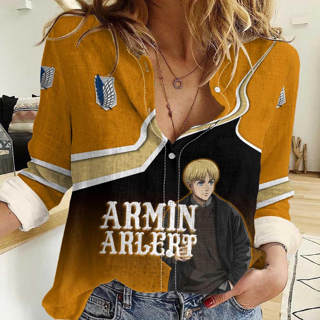 Armin Arlert Attack on Titan Women Casual Shirt Anime Casual Coffeehouse Style
