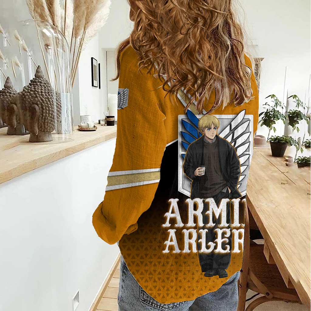 Armin Arlert Attack on Titan Women Casual Shirt Anime Casual Coffeehouse Style