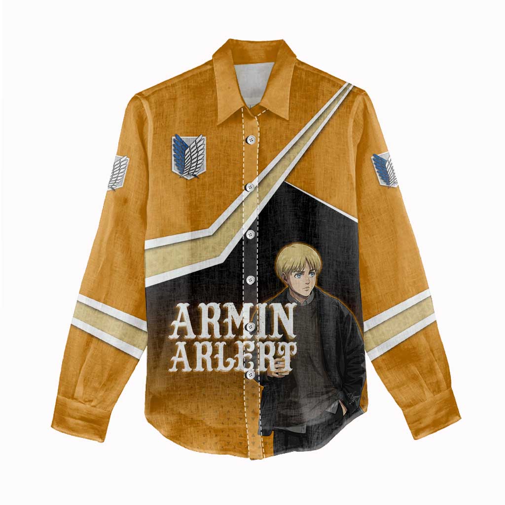 Armin Arlert Attack on Titan Women Casual Shirt Anime Casual Coffeehouse Style