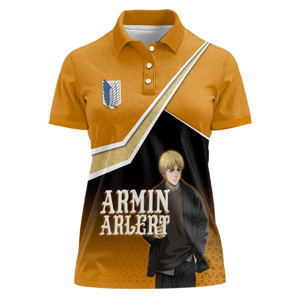 Armin Arlert Attack on Titan Women Polo Shirt Anime Casual Coffeehouse Style