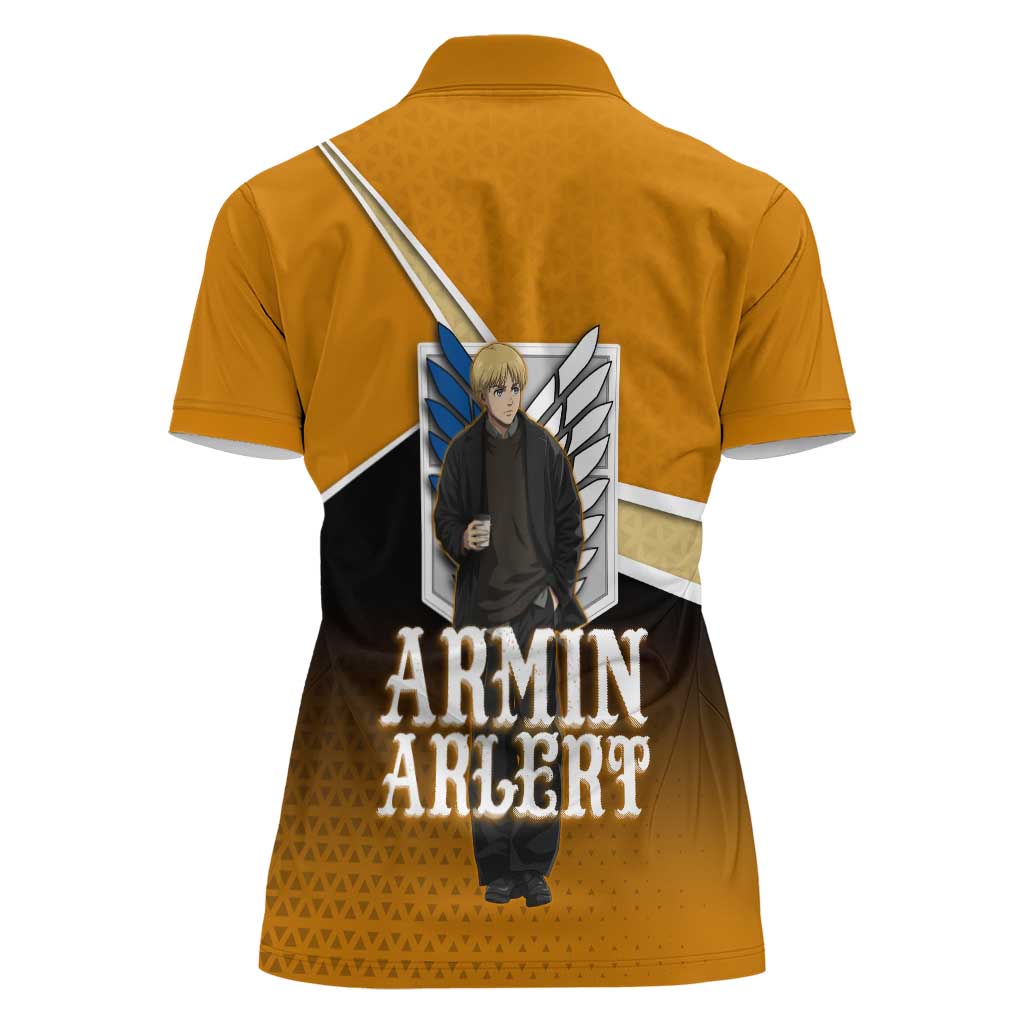 Armin Arlert Attack on Titan Women Polo Shirt Anime Casual Coffeehouse Style