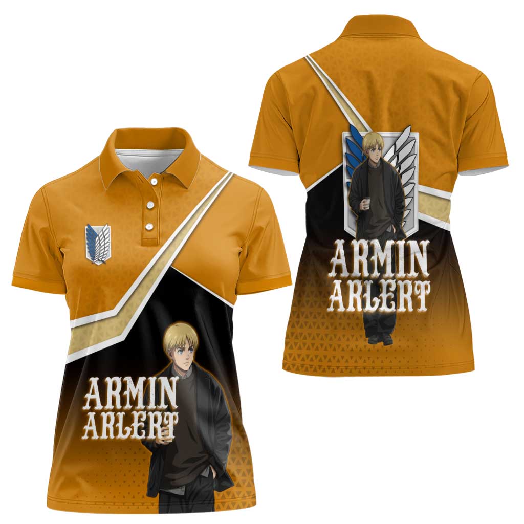 Armin Arlert Attack on Titan Women Polo Shirt Anime Casual Coffeehouse Style
