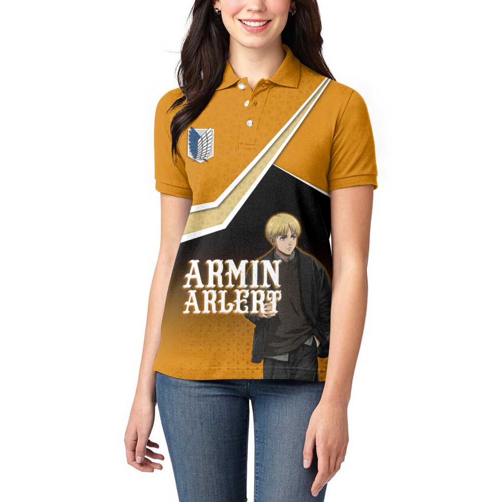 Armin Arlert Attack on Titan Women Polo Shirt Anime Casual Coffeehouse Style