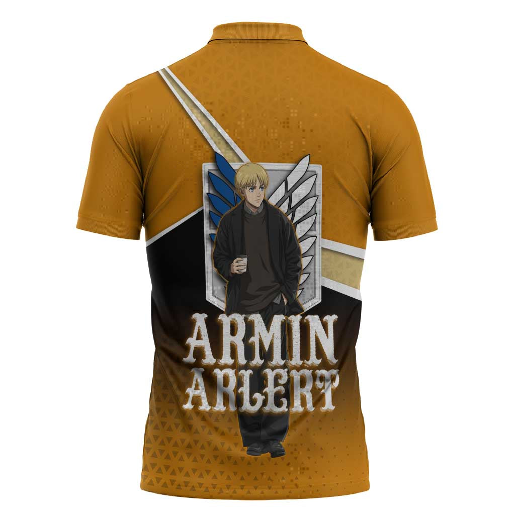 Armin Arlert Attack on Titan Zipper Polo Shirt Anime Casual Coffeehouse Style