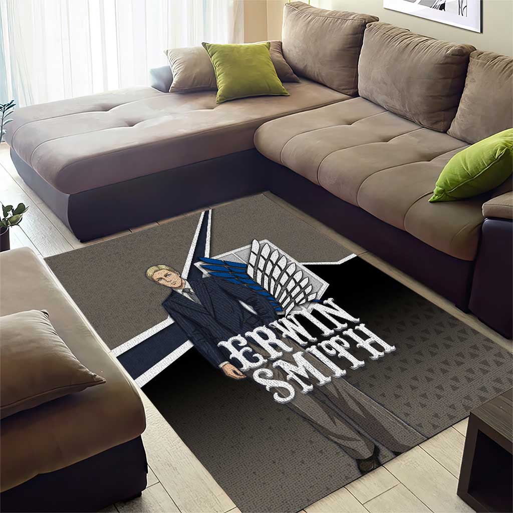 Erwin Smith Attack on Titan Area Rug Anime Executive Suit Aesthetic