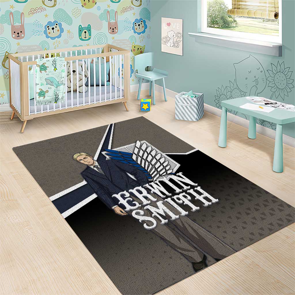 Erwin Smith Attack on Titan Area Rug Anime Executive Suit Aesthetic