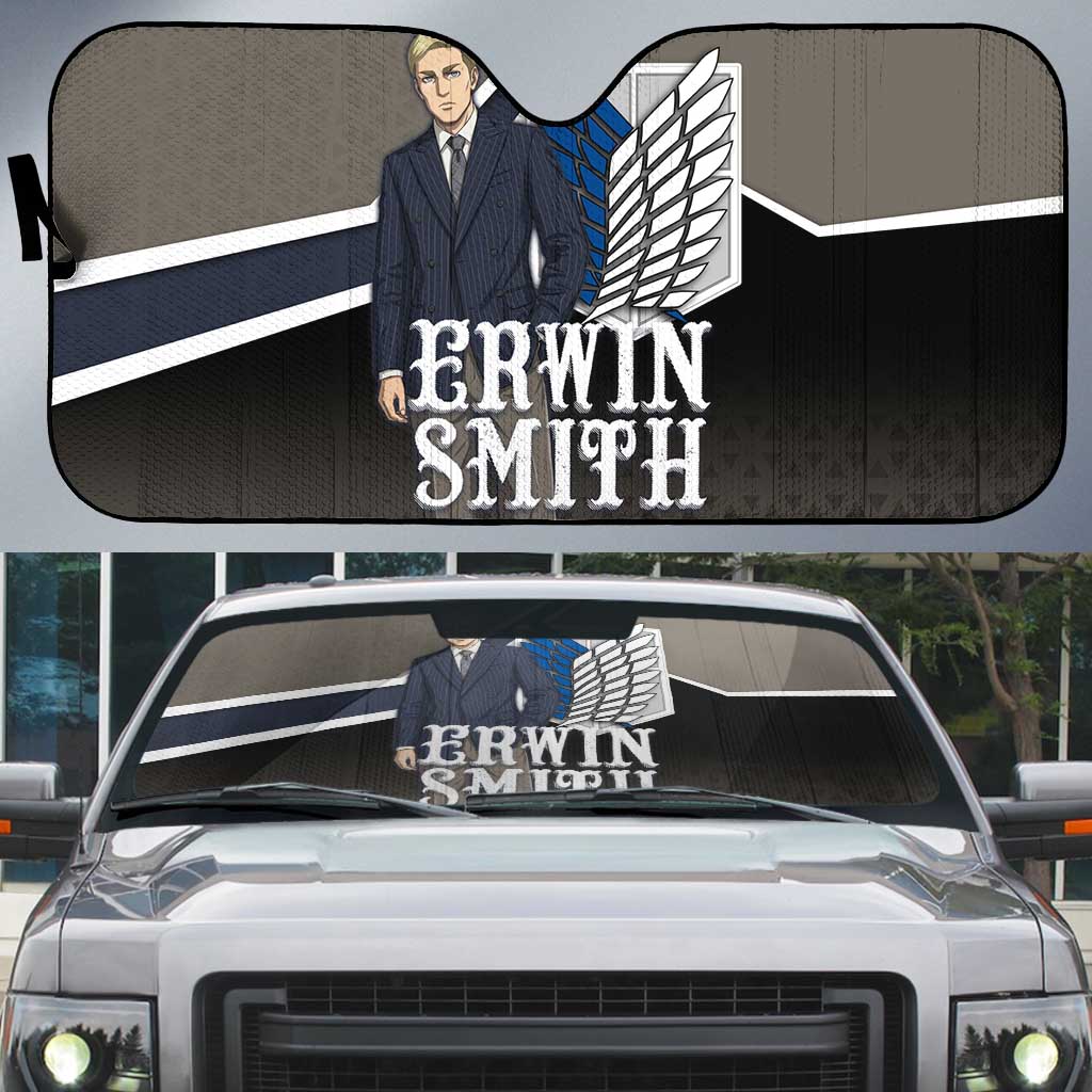 Erwin Smith Attack on Titan Auto Sun Shade Anime Executive Suit Aesthetic