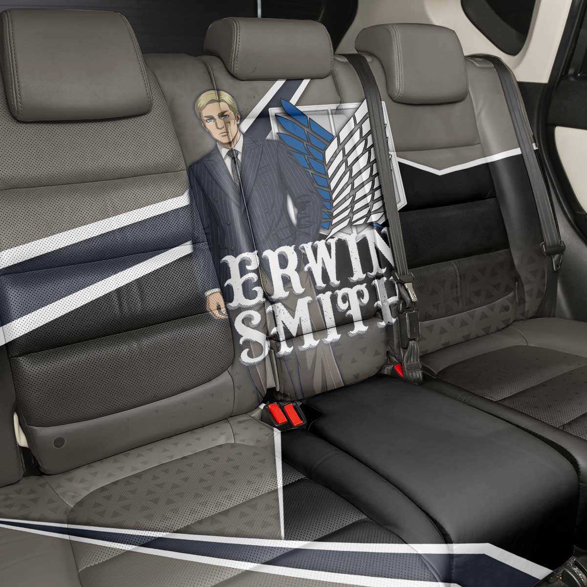 Erwin Smith Attack on Titan Back Car Seat Cover Anime Executive Suit Aesthetic