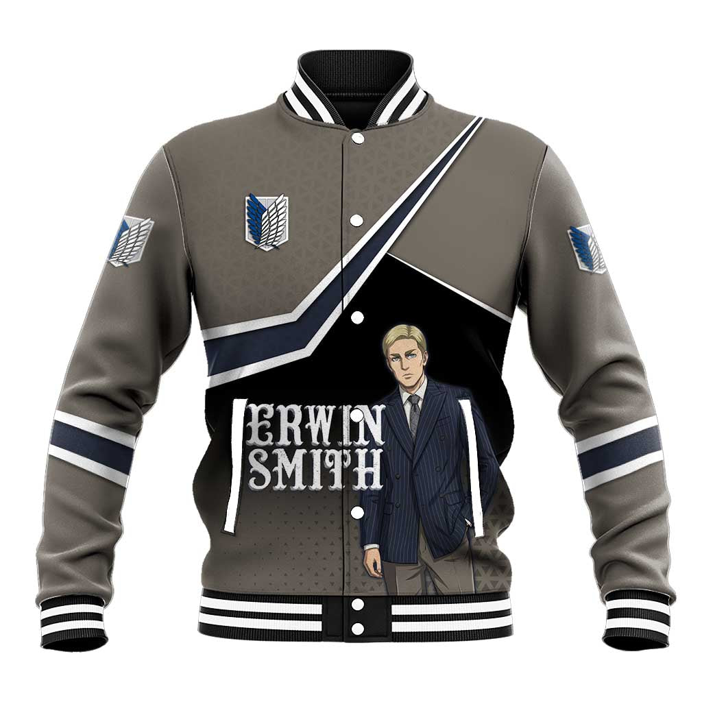 Erwin Smith Attack on Titan Baseball Jacket Anime Executive Suit Aesthetic