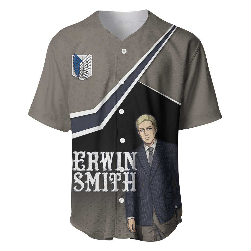 Erwin Smith Attack on Titan Baseball Jersey Anime Executive Suit Aesthetic