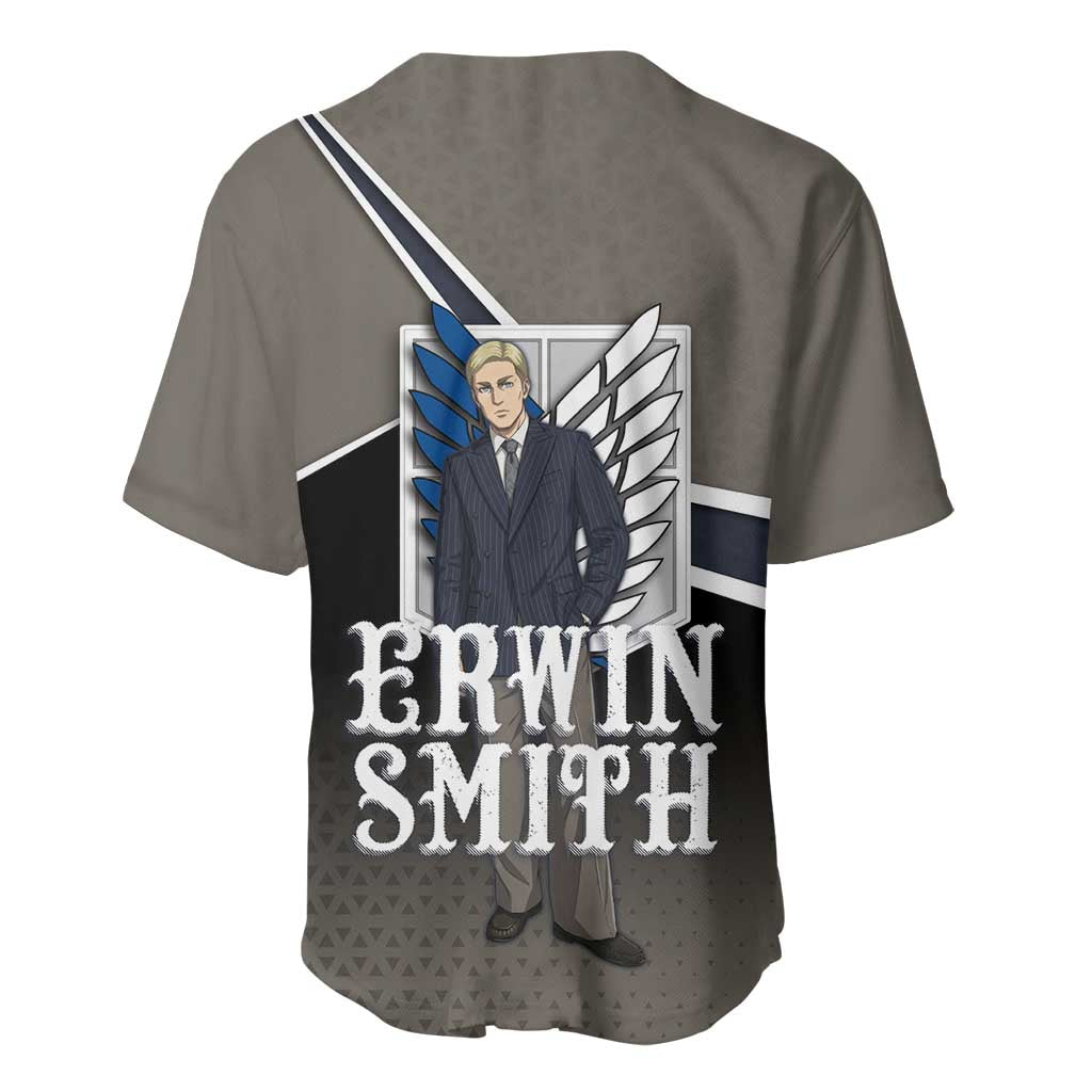 Erwin Smith Attack on Titan Baseball Jersey Anime Executive Suit Aesthetic